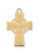 1"L Gold over Sterling Silver Celtic Cross. Celtic Cross Pendant comes on an 18" Gold Plated Chain. Deluxe Gift Box Included. Made in the USA