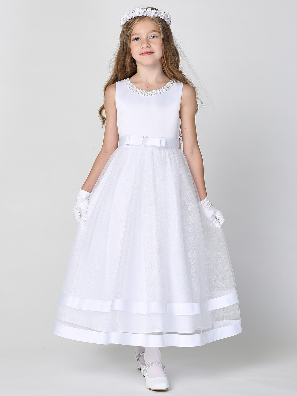 Hannah Girls Navy Dress with Floral Combination – Periwinkle