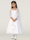 This three-quarter length First Communion dress style features an all lace and tulle design with floral appliques and sequins along the waistline to create a beautifully detailed look. Order yours now from St. Jude’s Shop! 
Lace Dress 
Three-quarter Length Lace Sleeves with Floral Applique 
Sequin Applique Waistline 
Tulle Bow
This elegantly detailed three-quarter length First Communion dress has all the floral appliques and sequins your little girl dreams of! With a tea length design and simplistic tulle bow, your little girl will look stunning on her special day! 
Tea Length 
Made in the U.S.A. 
3 Dress Limit Per Order
