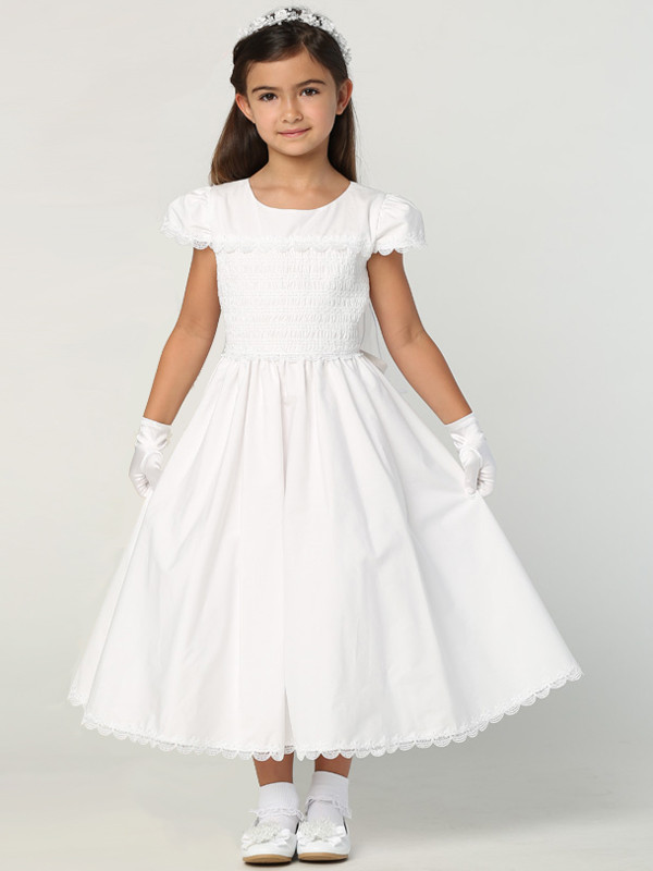 High Waistline Puffed Sleeves A-line Skirt First Communion Dress Celes –  Sparkly Gowns