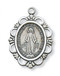 Sterling Silver 1" Miraculous Medal. 18" Rhodium Plated Chain. Deluxe Gift Box Included