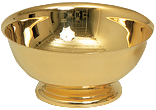 Bowl only. 8˝ dia., 4-3/8" hgt., no cover. 1200 host cap. 24k gold plated. Host capacity based on 1-1/8" host.