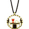 Eucharistic Minister/Altar Server Pendant, 2", on brown cord. Bronze with colors. Poly bag packaged.  Product Size: 2" x 2" x 1/16"