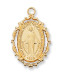 1" x 5/8" Miraculous Medal in Gold Plated Sterling Silver. Medal comes on an  18" Gold Plated Chain.  Deluxe Gift Box Included. Made in the USA

 