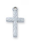 1/2" Rhodium Plated Cross. Cross comes on a 16" Chain.  Deluxe Gift Box Included