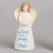 With God All Things are Possible  Angel 4.25"H Figure. Made of a resin/stone mix. 4.25"H. A wonderful housewarming gift or a gift for anytime! 