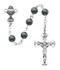 Beautiful First Communion Rosary. This genuine Hematite rosary has a rhodium crucifix and  chalice centerpiece.  Rosary measures 16 1/2"L.  The rosary comes in a Black Leatherette Gift Box. Perfect keepsake rosary for years to come. 