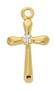 Gold over Sterling Silver Cross with CZ comes on a 18" rhodium chain. Cross is boxed.