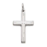 Sterling Silver Cross in a Cross comes on an 18" rhodium chain.