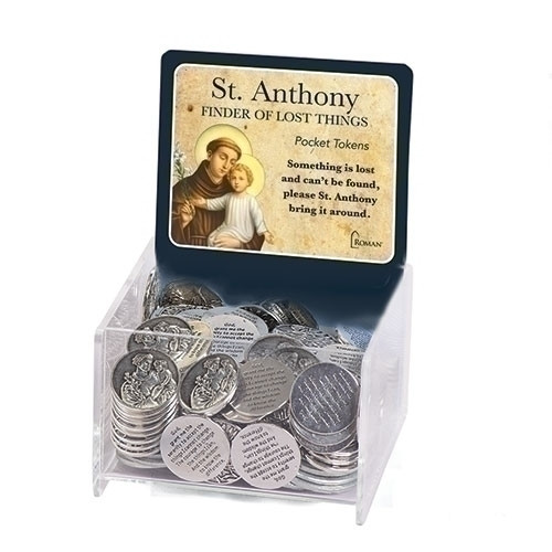 1.25"D St Anthony Pocket Token. Made of a lead free zinc alloy. 