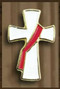 Deacon's Cross. 1" inch lapel pin. Hand enameled colors. Gift boxed