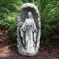 LED Solar Our lady of Grace Garden Statue. Made of a resin stone mix. 
