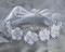 Communion Headpiece. Veil -Satin Flowers with Beads & Pearls