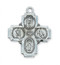 Sterling Silver  7/8"L 4-Way Medal. Medal comes on a 20" rhodium plated chain and includes deluxe gift box included


