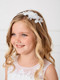 Satin Headband with Organza Flowers. This headband is the perfect accessory for that beautiful communion dress!