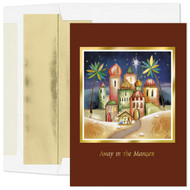  Gold Trimmed Nativity Boxed Holiday Card