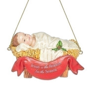 3" Baby Jesus in Manager Ornament
