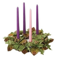 15"D Gold Holly Candle Wreath Taper, Candles Not Included 