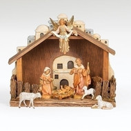 5" 7pc Fontanini Nativity with Resin Stable 