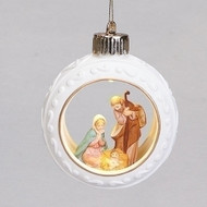 LED Porcelain Holy Family Ornament 