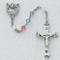 5 Millimeter Multi-Color Swarovski Rosary. Sterling Silver Silver Crucifix and Center. Deluxe Gift Box Included


