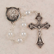 Rosary - White Glass Beads