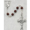 Sterling Silver 5 mm Brown Wood Rosary.  Sterling Silver Centerpiece is the Sacred Heart of Jesus and Crucifix

 

