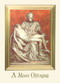 Deceased-"Pieta", 4 7/8" x 6 3/4", 100 per box (Gold Foil Embossed). 
Inside Verse:
Inside verse: The Holy Sacrifice of the Mass will be offered for the repose
of the soul of ________ Rev_______(right side)
Cross (graphic)
With the sympathy of _________ (left side)

 