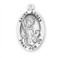 .925 Solid Sterling Silver 7/8" St Agnes oval medal. St Agnes is the Patron Saint of engaged couples, girls scouts and young girls. St Agnes Medal comes with an 18" genuine rhodium plated fine curb chain. Dimensions: 0.9" x 0.6" (22mm x 14mm). Weight of medal: 1.9 Grams. Medal comes in a deluxe velour gift box. Engraving option available. Made in the USA. 