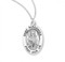 Patron Saint of Humanity ~ Sterling silver 7/8" oval medal with a 18" genuine rhodium plated chain. Medal comes in a deluxe velour gift box. Engraving option available.