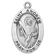 Patron Saint of Fishermen ~ Sterling silver oval medal with a 20" genuine rhodium plated curb chain. Dimensions: 0.9" x 0.6" (22mm x 14mm). Weight of medal: 1.9 Grams. Medal comes in a deluxe velour gift box. Engraving option available. Made in the USA


  