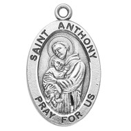 Patron Saint of Missing Items ~ Sterling silver 7/8" oval medal with a 20" genuine rhodium plated chain. Medal comes in a deluxe velour gift box. Engraving option available.