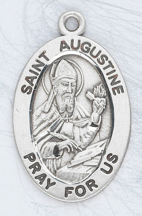 Patron Saint of Theologians ~ Sterling silver 7/8" oval medal with a 20" genuine rhodium plated chain. Medal comes in a deluxe velour gift box. Engraving option available.

 