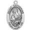 Patron Saint Against Fires, Bodily Ills, The Diocese of Allentown, Pennsylvania, Patron of the USA, Europe, Firefighters, Miscarriages. Sterling silver, 7/8" oval medal with a 20" genuine rhodium plated chain. Medal comes in a deluxe velour gift box. Engraving option available.
