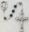 7 Millimeter Green and Black Beaded Rosary. Christ Head Centerpiece

 