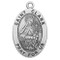 Patron Saint of eyesight, needle workers, television ~ Sterling silver oval medal with a 18" genuine rhodium plated curb chain. Dimensions: 0.9" x 0.6" (22mm x 14mm). Weight of medal: 1.9 Grams. Medal comes in a deluxe velour gift box. Engraving option available. Made in the USA
