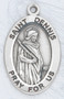 Patron Saint of Headaches, Rabies & Possessed People ~ Sterling silver 7/8" oval medal with a 20" genuine rhodium plated chain. Medal comes in a deluxe velour gift box. Engraving option available.