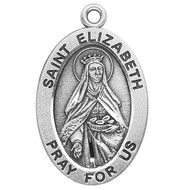 Patron Saint of the Brides, Bakers, Charities, Beggars, Homeless people and in-law problems. Sterling silver oval medal with a 18" genuine rhodium plated curb chain. Dimensions: 0.9" x 0.6" (22mm x 14mm). Weight of medal: 1.9 Grams. Medal comes in a deluxe velour gift box. Engraving option available. Made in the USA
