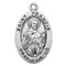 Patron Saint of Animals, Merchants, and the Environment. Sterling silver 7/8" oval medal with a 20" genuine rhodium plated chain. Medal comes in a deluxe velour gift box. Engraving option available.