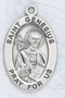 Patron Saint of actors, comedians, and clowns. Sterling silver oval medal with a 18" genuine rhodium plated curb chain. Dimensions: 0.9" x 0.6" (22mm x 14mm). Weight of medal: 1.9 Grams. Medal comes in a deluxe velour gift box. Engraving option available. Made in the USA