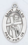 Patron Saint of Archeologists and Converts- St Helen Sterling silver oval medal with a 18" genuine rhodium plated curb chain. Dimensions: 0.9" x 0.6" (22mm x 14mm). Weight of medal: 1.9 Grams. Medal comes in a deluxe velour gift box. Engraving option available. Made in the USA
