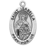 Patron Saint of Brides.  Sterling silver oval medal with a 18" genuine rhodium plated curb chain. Dimensions: 0.9" x 0.6" (22mm x 14mm). Weight of medal: 1.9 Grams. Medal comes in a deluxe velour gift box. Engraving option available. Made in the USA


 