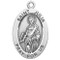 7/8" sterling silver oval medal with an 18" genuine rhodium plated chain.  Comes in a deluxe velour gift box. Engraving option available.
Patron Saint of Hands and Feet