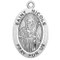 Patron Saint of Lost family members ~ 7/8" sterling silver oval medal with a 20" genuine rhodium plated chain. Comes in a deluxe velour gift box. Engraving option available.

 