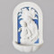6" Della Robbia Style Madonna and Child Holy Water Font. Dimensions 6"H X 3.625"W X 1.75"D.  Gift boxed. Resin/Stone mix.