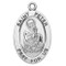 Patron Saint of Bakers, Bridge builders, Butchers, Fishermen, Harvesters, Locksmiths, Net makers, The Papacy ~ 7/8" sterling silver oval medal with a 20" genuine rhodium plated chain. 
Dimensions: 0.9" x 0.6" (22mm x 14mm)
Weight of medal: 1.9 Grams.
Comes in a deluxe velour gift box. Engraving option available.