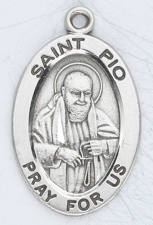 Patron Saint of Civil Defense Volunteers & Catholic Adolescents ~ 7/8" sterling silver oval medal with a 20" genuine rhodium plated chain. 
Dimensions: 0.9" x 0.6" (22mm x 14mm)
Weight of medal: 1.9 Grams.
Comes in a deluxe velour gift box. Engraving option available.
