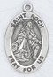 7/8" oval sterling silver medal with a 20" genuine rhodium plated chain. Comes in a deluxe velour gift box. Engraving option available. Patron Saint of Knee Problems, Skin Diseases, Bachelors, Dogs, Falsely Accused People, Invalids, Surgeons,