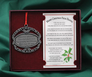 "This memorial Christmas ornament comes with a bookmark and is engraved with a meaningful quote. The back can be engraved.  Your options for the engravement include:  PLEASE READ SPECIFIC INSTRUCTIONS!! CHOOSE 1 OPTION ONLY! 
OPTION 1
Line 1: In Memory Of
Line 2: Deceased Name (20 Letters Only)
OPTION 2
Line 1: Name of Deceased (20 letters ONLY)
Line 2: Year of Birth -Year of Death (ie: 1943-2017)"
 Any engraved orders after the 10th of December will not be guaranteed for Christmas delivery. 

 

