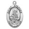 Patron Saint of Deacons, Equestrians & Coffin Makers. 1st Christian Martyr. Sterling silver 7/8" oval medal with a 20" genuine rhodium plated chain.  Comes in a deluxe velour gift box. Engraving option available.